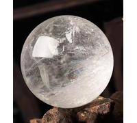 Stone Transparent White Crystal Ball Quartz Crystal Home Office Decorative(Color:Lucency Crystal,Size:1-1.3kg)