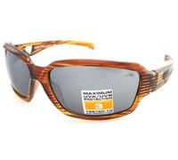 Stone Unisex Wraparound Sunglasses Lined Brown with Silver Mirror Lenses ST156