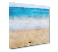 Stone Upon a Beach in Spain Canvas Print | Gallery Wrapped 30mm Frame Wall Art | 20x20 inches | Ready to Hang | Coastal Seascape Picture | Living Room Bedroom Lounge Office