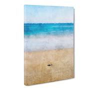 Stone Upon A Beach In Spain Painting Modern Canvas Wall Art Print Ready to Hang, Framed Picture for Living Room Bedroom Home Office Décor, 20x14 Inch (50x35 cm)