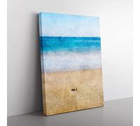 Stone Upon A Beach In Spain Painting Modern Canvas Wall Art Print Ready to Hang, Framed Picture for Living Room Bedroom Home Office Décor, 76x50 cm (30x20 Inch)