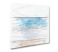 Stone Upon a Beach in Spain Sketch Canvas Print | Gallery Wrapped 30mm Frame Wall Art | 14x14 inches | Ready to Hang | Modern Seascape Picture | Living Room Bedroom Lounge Office