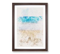 Stone Upon a Beach in Spain Watercolour Framed Print | A2 Walnut Framed Wall Art | Ready to Hang | Modern Beach Picture | Living Room Bedroom Lounge Office