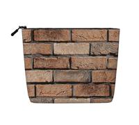 Stone Wall Bricks, Cosmetic Bag Imitation Linen Makeup Bag Portable Travel Toiletry Bag