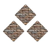 Stone Wall Car Air Freshener, 3 Pcs Rhombus Hanging Air Freshener Cards, Long Lasting Fragrance Scented Cards for Car, Home, Office Black-style