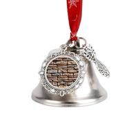 Stone Wall Christmas Bells Ornaments, Hanging Iron Jingles Decoration - Elegant Jingle Bell Ornament for Tree, Home, Festive Decor
