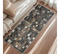 Stone Wall Washable Runner Rug for Hallway 60x150cm, Rustic Farmhouse Carpet Runners Hallways Indoor Entrance Kitchen Bedroom Bedside, Soft Thin Non Slip for Home Decor b1&245