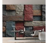 Stone Wallpaper, Geometric Abstract Modern 3D Wallpaper, Wall Mural for Living Room Bedroom, Home Decor, Photo Wall Paper, 315 x 215 cm 26&GI