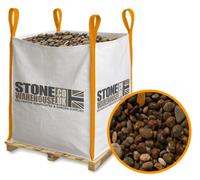 Stone Warehouse Brown Grey Scottish Pebbles 20-30mm Bulk Bag 800Kg Borders Footpaths Plant Toppers Raised Beds Ponds