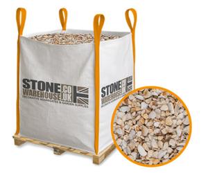 Stone Warehouse Spanish Gold Chippings 12-20mm Bulk Bag 800Kg Driveways, Footpaths, Borders, Raised Beds