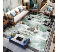 Stone Waterfall Scenery 3D Printing Soft Children'S Room Carpet 200 X 300 Cm - Low Pile Non-Slip Area Rug - Washable - Anti-Stain, Non-Shedding: Nmentally Friendly - Easy To Clean - Pol -5954227458337