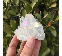 Stone White Flame Halo Quartz Crystal Cluster Holiday Birthday Gift