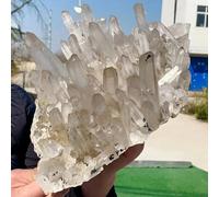 Stone White Quartz Crystal Cluster Stone Home Office Desktop Decoration(Size:400-500g)