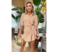 Stone Wrap Shirt Mini Dress AX Paris Stone 8