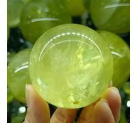 Stone Yellow Crystal Ball Quartz Crystal Home Office Decorative (Color:B Grade,Size:100-150g)