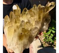 Stone Yellow Crystal Cluster Quartz Ore Specimens, Home Office Decorative(Size:500-550g)