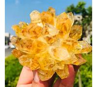 Stone Yellow Phantom Quartz Crystal Cluster (180-250g)