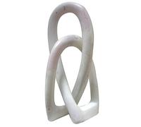 Stoneage Arts Continuous Looped Entwined Love Knot Sculpture Unique Modern Contemporary Décor Hand-Crafted Soapstone Artisans of Kenya Genuine Human Hands Precious Gift (8 Inch, Natural)