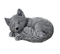 stoneandstyle Fox Puppy Reini Sleeping Frost-Proof Solid Cast Stone