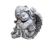 stoneandstyle Sophie Sitting Angel Stone Figurine, Frost-Resistant, Winter-Proof
