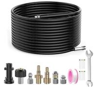 StoneBanks 10m High Pressure Washer Drain Pipe Hose Cleaning Kit for Karcher K2 K3 K4 K5 K6 K7 Series, Bosch AQT, Lavor, Unblocker Sewer Jetter Kit Hose with Rotating Jet Nozzle