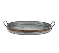 Stonebriar Galvanized Metal Serving Tray with Rust Trim and Metal Handles, Unique Butler Tray, Decorative Centerpiece for Coffee Table or Dining Table, Rustic Accessories for Weddings and Parties