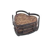 Stonebriar Set of 6 Wooden Heartshaped Coasters