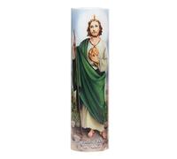 Stonebriar The Saints Collection St. Jude Flickering LED Prayer Candle with Automatic Timer, Prayer in English and Spanish, Religious Gift Ideas Mothers day, Fathers Day, Birthdays, or Any Holiday