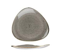 Stonecast Plate In Ceramic Pepper Grey Triangular 26.5 Cm Grey Churchill