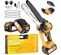 Stonecho Mini Chainsaw 8 Inch, 2025 Upgraded 2x4000mAh Battery Chainsaw with Oiler System, Brushless Motor Mini Chainsaws Cordless, 36.5FT/S Chain Speed, for Garden Tree Branch Cutting, with 3 Chains