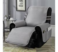 STONECREST Recliner Chair Cover, True Cooling Slipcover, Stay in Place (Grey, Recliner 58cm Regular)