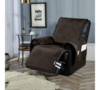 STONECREST Recliner Chair Cover, Water Resistant Faux Leather Slipcover, Stay in Place (Chocolate, 23" Regular Recliner)
