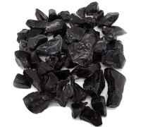 STONED® 2 Kilos Decorative BLACK LARGE Glass Chippings - Home - Vases - Events - Wedding - Memorial Topping - Garden - Art - Craft