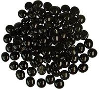 STONED® 200 Approx. Round Decorative Glass Pebbles/Stones/Beads/Nuggets 17-20 mm (Black)