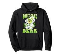 Stoned Bear Smoking Weed Don't Care Marijuana Cannabis 420 Pullover Hoodie