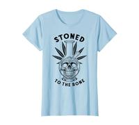 Stoned To The Bone Funny Weed Skull Bong 420 Halloween T-Shirt