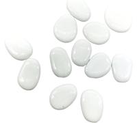 STONED® White Flat Glass Painting Pebbles Story Stones Mosaic Beads Art Craft Home Garden (25)