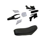 STONEDER Black 7 Pieces High Strength Plastic Fender Fairing Body Kits + Foam Seat For Chinese 2 Stroke 47cc 49cc Apollo Orion Mini Dirt Bike Kids Minimoto