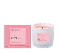 Stoneglow - Affirmations - Love - Gardenia & Sweet Pear - Scented Candle Tumbler (79 x 89mm) Coconut & Rapeseed Wax Blend, Pink Candle, 40hrs, Zesty Orange with Notes of Floral Blossoms and Vanilla