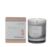 Stoneglow Elements Collection - Air - Wild Mint & Bergamot 160 Grams Scented Candle - Grey