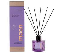 Stoneglow Elements Collection Moon Lavender & Mint Scented Reed Diffuser 100ml, Lasts 8 Weeks, 12 Rattan Reed Diffuser Sticks, Refillable Fragrance, Air Freshener for Home, Bergamot & Musk Notes