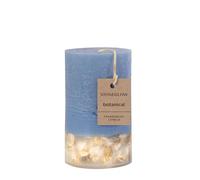 Stoneglow Elements Collection - Water - Wood Sage & Samphire Scented Botanical Pillar Candle - Blue