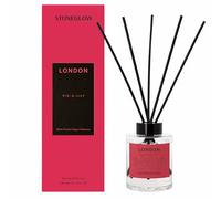 Stoneglow Explorer Collection London Pic-A-Lily Scented Reed Diffuser 150ml, White Florals Sage Oakmoss, Premium Air Freshener, Lasts 12 Weeks, Refillable & Reusable, 10 Rattan Reed Diffuser Sticks