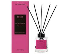 Stoneglow Explorer Collection Tokyo Cherry Blossom Dreaming Scented Reed Diffuser 150ml - Blossom Notes, Premium Air Freshener, Lasts 12 Weeks, Refillable & Reusable, 10 Rattan Reed Diffuser Sticks