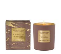 Stoneglow Luna Collection - Black Pepper & Juniper 220 Grams Scented Candle Beige & Gold