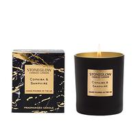 Stoneglow Luna Collection - Copaiba & Samphire 220 Grams Scented Candle of Ocean Notes, Peppermint, Eucalyptus, Copaiba & Juniper (Black & Gold)