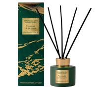 Stoneglow Luna Collection Fougere & Vetiver Scented Reed Diffuser 120ml - Rosemary, Pine, Cinnamon & Vetiver Scents, Lasts 10 Weeks, 12 Rattan Reed Diffuser Sticks, Refillable Home Fragrance
