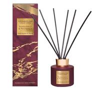 Stoneglow Luna Collection Sanguinelli & Petitgrain Scented Reed Diffuser 120ml - Citrus Blossom, Eucalyptus & Patchouli, Lasts 10 Weeks, 10 Rattan Reed Diffuser Sticks, Refillable Home Fragrance