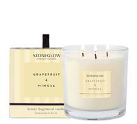 Stoneglow Modern Classics Collection - Grapefruit & Mimosa 3 Wick Scented Candle 760 grams (Yellow)