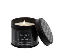 Stoneglow - Modern Classics Collection - Saffron & Cedarwood - Candle Tin (Black)